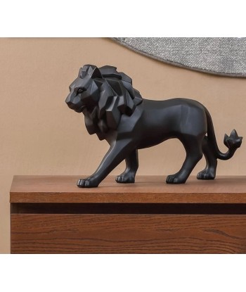 Statue lion debout origami noir 27 cm acheter en ligne