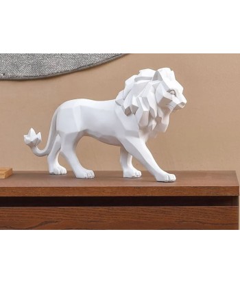 Statue lion debout origami blanc 27 cm 2 - 3 jours ouvrés.