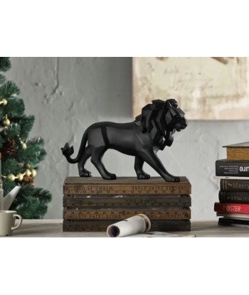 Statue lion debout origami noir 27 cm acheter en ligne