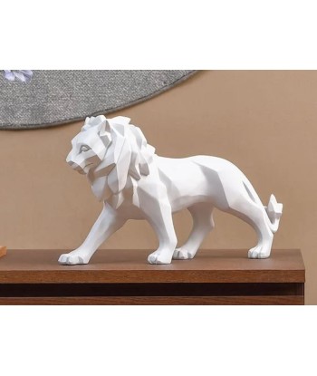 Statue lion debout origami blanc 27 cm 2 - 3 jours ouvrés.