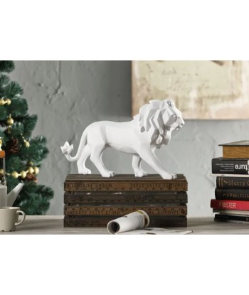 Statue lion debout origami blanc 27 cm 2 - 3 jours ouvrés.