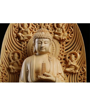 Statue Bouddha en bois 43 cm de France