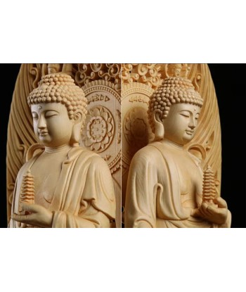 Statue Bouddha en bois 43 cm de France