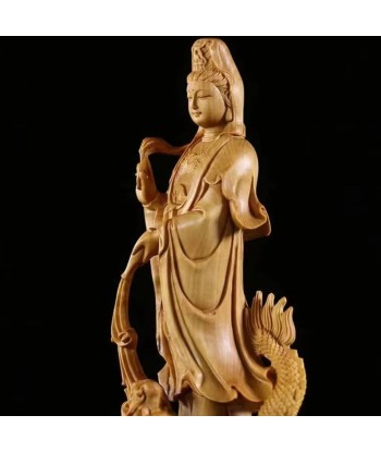 Statue Bouddha en bois 17 cm la chaussure