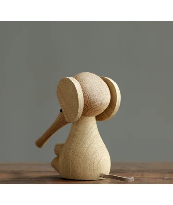 Statue éléphant en bois style scandinave 12 cm solde