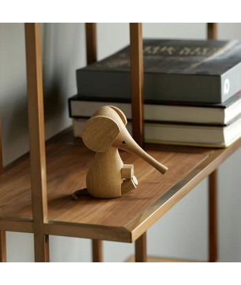 Statue éléphant en bois style scandinave 12 cm solde