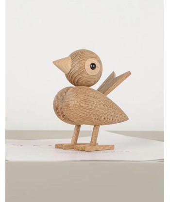 Statue Oiseau en Bois Style Nordique 12 cm - Chêne Clair votre restaurant rapide dans 