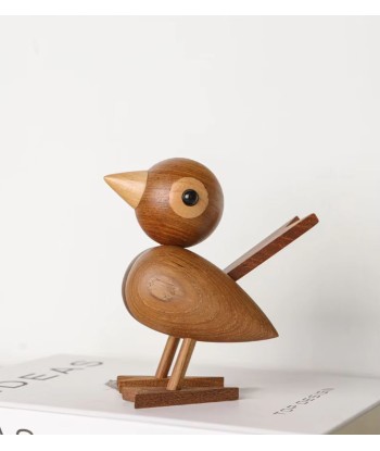 Statue Oiseau en Bois Style Nordique 12 cm - Chêne Foncé online