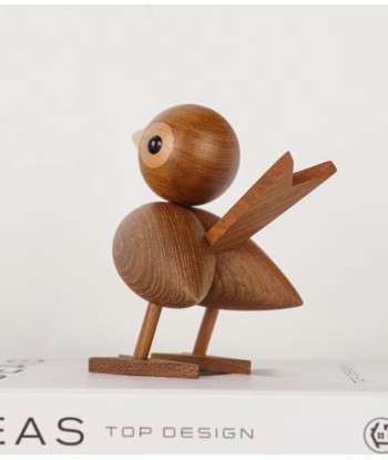 Statue Oiseau en Bois Style Nordique 12 cm - Chêne Foncé online