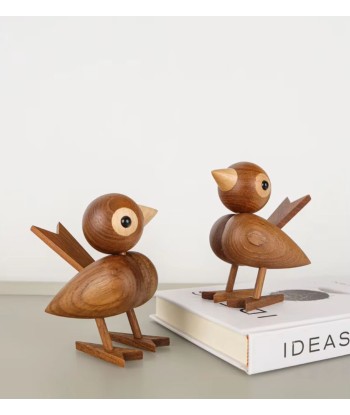 Statue Oiseau en Bois Style Nordique 12 cm - Chêne Foncé online