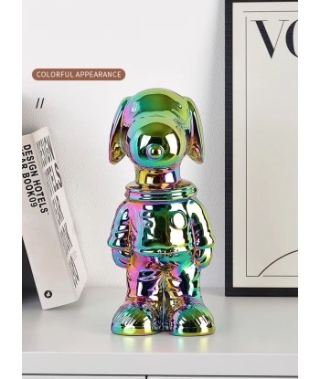 Statue chien cosmonaute anodisé Multicolore 28 cm sur le site 