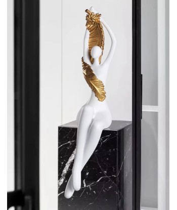 Statue moderne femme en résine - blanc 55 cm soldes