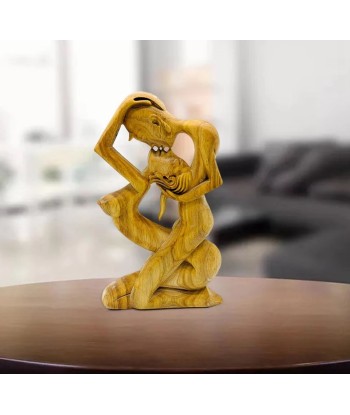 Statue étreinte couple en bois 23 cm vente chaude votre 