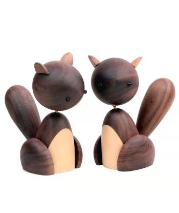 Statue écureuil style nordique en bois 11 cm Profitez des Offres !