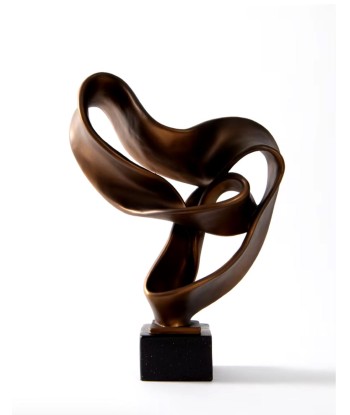 Sculpture abstraite couleur bronze en résine 45 cm Les êtres humains sont 