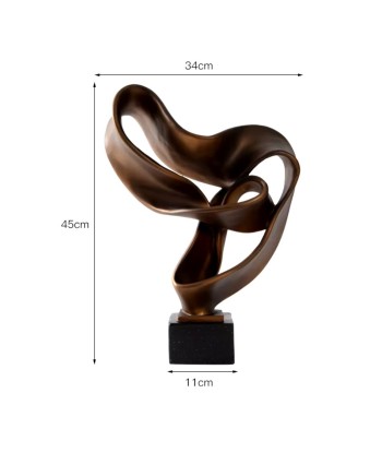 Sculpture abstraite couleur bronze en résine 45 cm Les êtres humains sont 