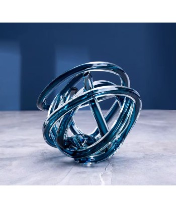 Sculpture en verre bobine torsadée bleu 16 cm du meilleur 