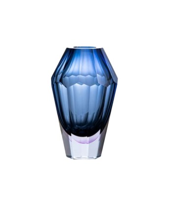 Vase bleu en forme de diamant, en verre 19 cm sur le site 