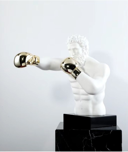 Statue boxer gants dorés 53 cm Vous souhaitez 