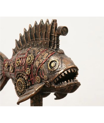 Statue poisson steamunk 23 cm hantent personnes