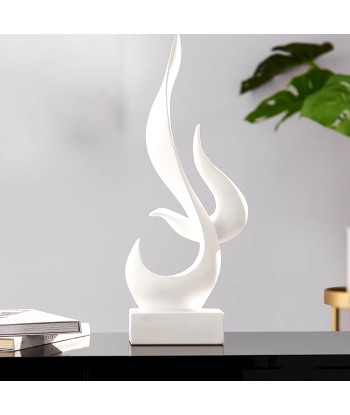 Sculpture abstraite flamme blanche 15 cm commande en ligne