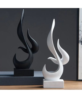 Sculpture abstraite flamme blanche 15 cm commande en ligne