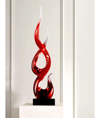 Sculpture abstraite en résine rouge transparent 67 cm le concept de la Pate a emporter 