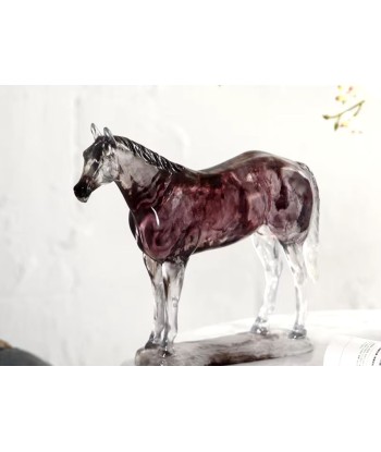 Statue cheval en résine transparente 23 cm destockage