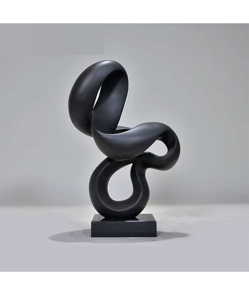 Sculpture abstraite géométrique minimaliste noire 59 cm en ligne des produits 