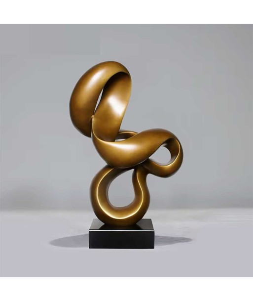 Sculpture abstraite géométrique minimaliste dorée 59 cm ouvre sa boutique