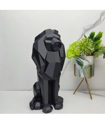 Statue lion origami noire 26 cm le concept de la Pate a emporter 