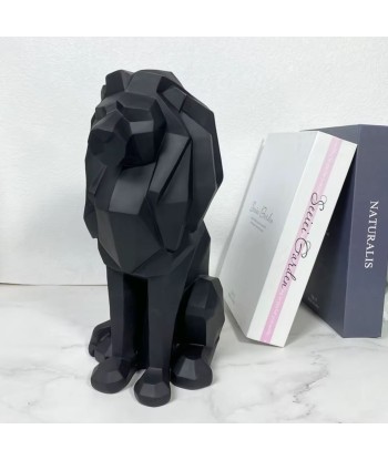 Statue lion origami noire 26 cm le concept de la Pate a emporter 