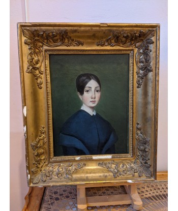 Ecole française Huile sur toile milieu XIXe Portrait jeune femme Découvrez la collection