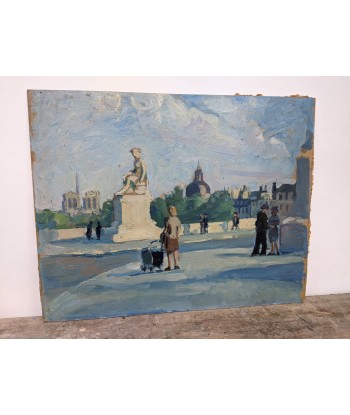 Erna DAVIDOFF dit DEM (1889-1943) huile sur panneau vue de Paris circa 1930 brillant des détails fins