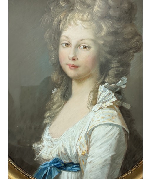 Grand pastel Portrait de Frédérique de Mecklembourg-Strelitz  anonyme XIXe l'évolution des habitudes 