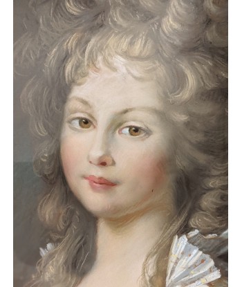 Grand pastel Portrait de Frédérique de Mecklembourg-Strelitz  anonyme XIXe l'évolution des habitudes 