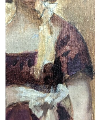 Portrait d’une élégante en robe violette - XIXe À commander