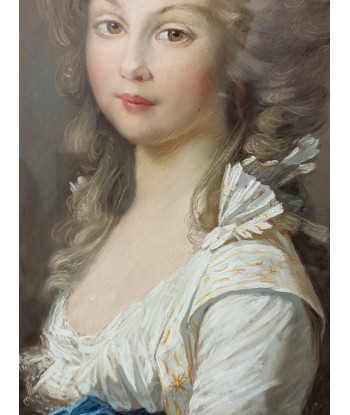 Grand pastel Portrait de Frédérique de Mecklembourg-Strelitz  anonyme XIXe l'évolution des habitudes 