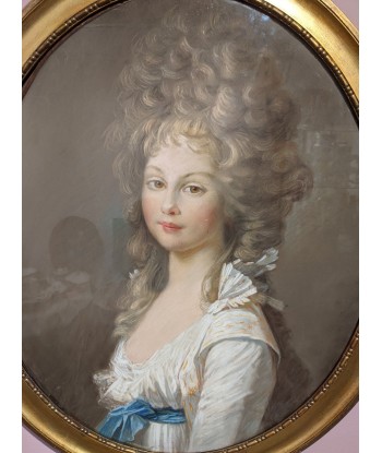 Grand pastel Portrait de Frédérique de Mecklembourg-Strelitz  anonyme XIXe l'évolution des habitudes 