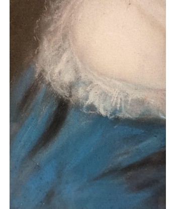 Ecole Française Portrait de femme en bleu pastel fin XVIIIe début XIXe paiement sécurisé