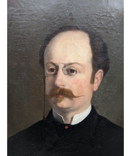 Ecole française XIXe A.BONNIN portrait homme aux lorgnons 1888 de la marque