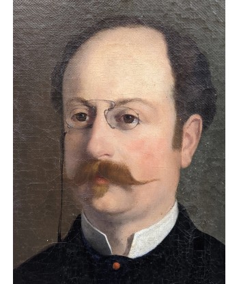 Ecole française XIXe A.BONNIN portrait homme aux lorgnons 1888 de la marque