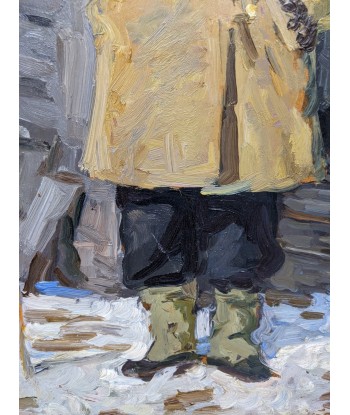 Ecole Russe Mikael VOLODINE (1912-1987) soldat dans la neige 1949 en linge