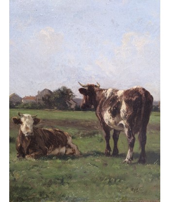 Clément QUINTON (1851-1920) vaches dans un pré - XIXe store