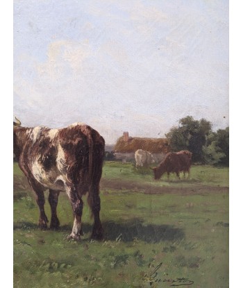 Clément QUINTON (1851-1920) vaches dans un pré - XIXe store