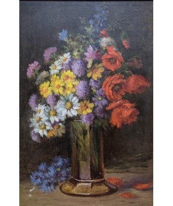 Ecole française nature bouquets de fleurs dans un vase circa 1930 les ctes