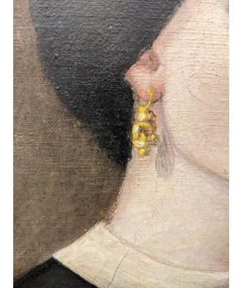 Ecole XIXe portrait femme aux bijoux 1856 shop