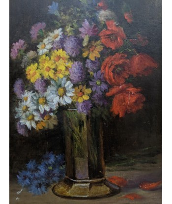 Ecole française nature bouquets de fleurs dans un vase circa 1930 les ctes