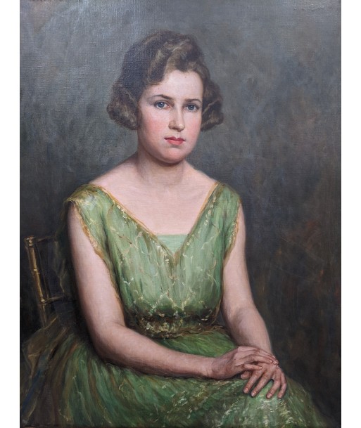 Catherine Denkman Wentworth (1865-1948) Portrait d’une femme élégante robe verte circa 1925 livraison et retour toujours gratuits