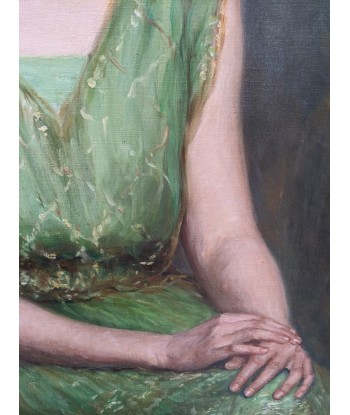 Catherine Denkman Wentworth (1865-1948) Portrait d’une femme élégante robe verte circa 1925 livraison et retour toujours gratuits